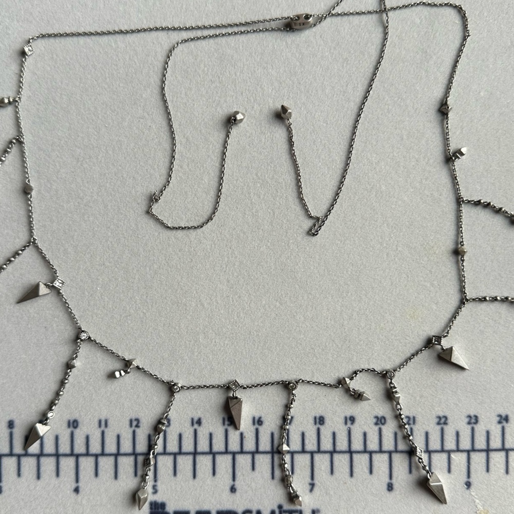 Kendra Scott adjustable gunmetal fringe necklace